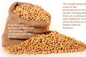 Urge to keep up present duty form on soybean and sunflower seed oil-SOPA