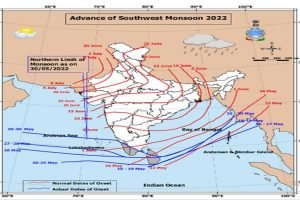 "IMD anticipates that India will experience moderate monsoon rains in 2022"