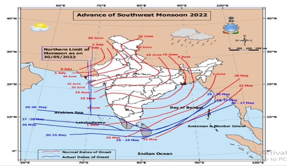 "IMD anticipates that India will experience moderate monsoon rains in 2022"